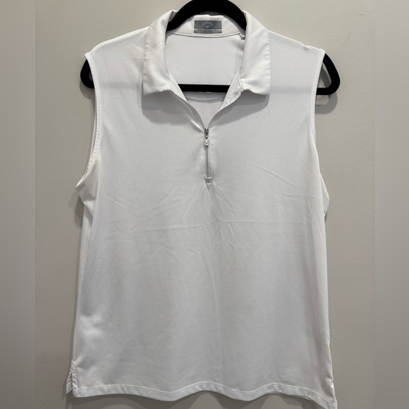 Callaway Tops - Callaway Women’s Sleeveless White Zip Polo Golf Top XL